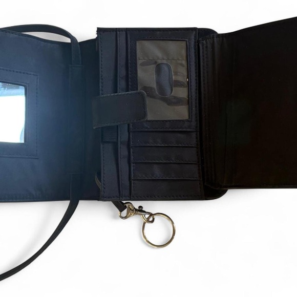 Black 90's/2000's Shoulder/Crossbody Bag With Studded Star Design & Keychain - Picture 6 of 13